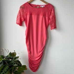 Motherhood Maternity Coral Dress Size Small